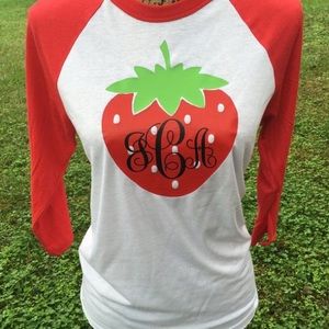 Strawberry monogram tee